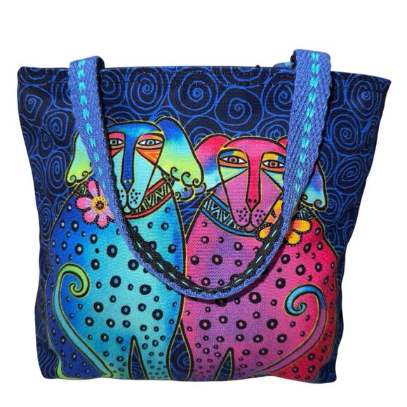 Women Laurel Burch Eros and Ellie Karakara Pups Dogs tote Bag